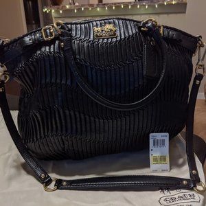 Coach Madison Lindsey Gathered Black Handbag 18643